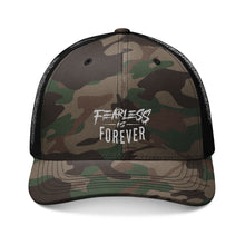 Load image into Gallery viewer, Fearless Is Forever Camouflage Trucker Hat (Embroidery)