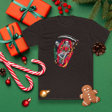 Load image into Gallery viewer, Reaper Skeleton Christmas Unisex Cotton Crew Tee