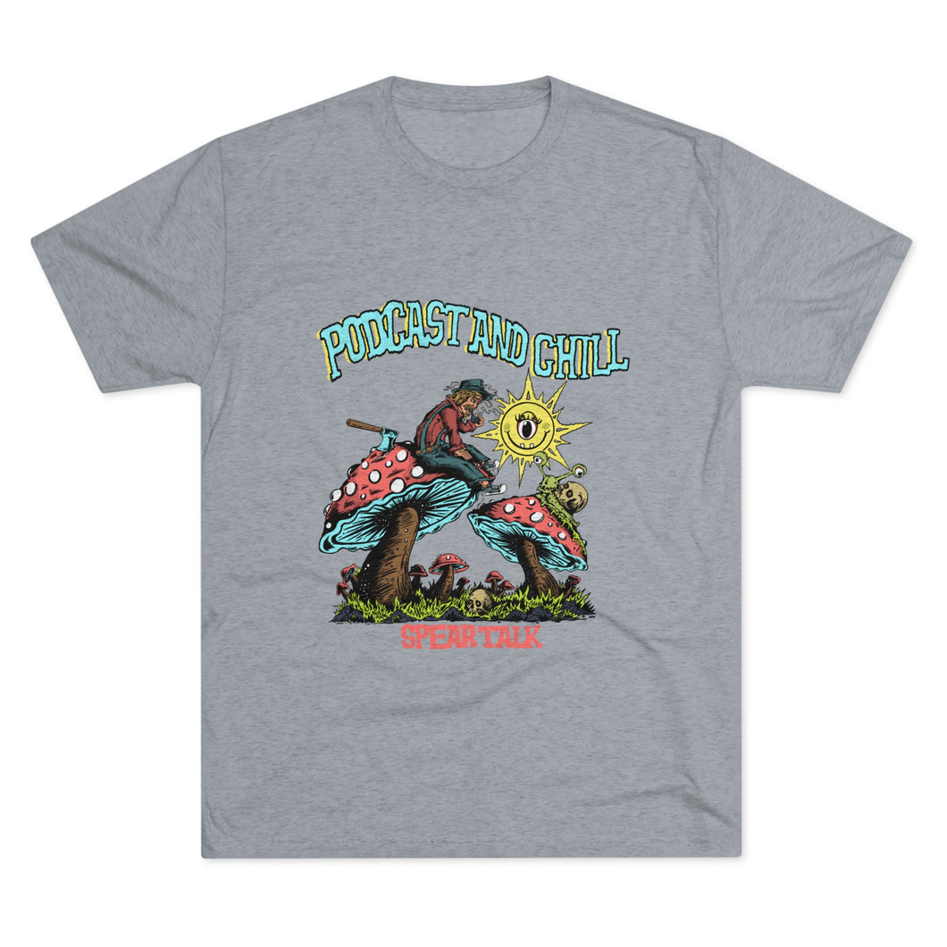 Podcast & Chill Unisex Tri-Blend Crew Tee