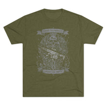 Load image into Gallery viewer, SP MEDIA x SPEAR TALK Shoot to Protect Unisex Tri-Blend Crew Tee
