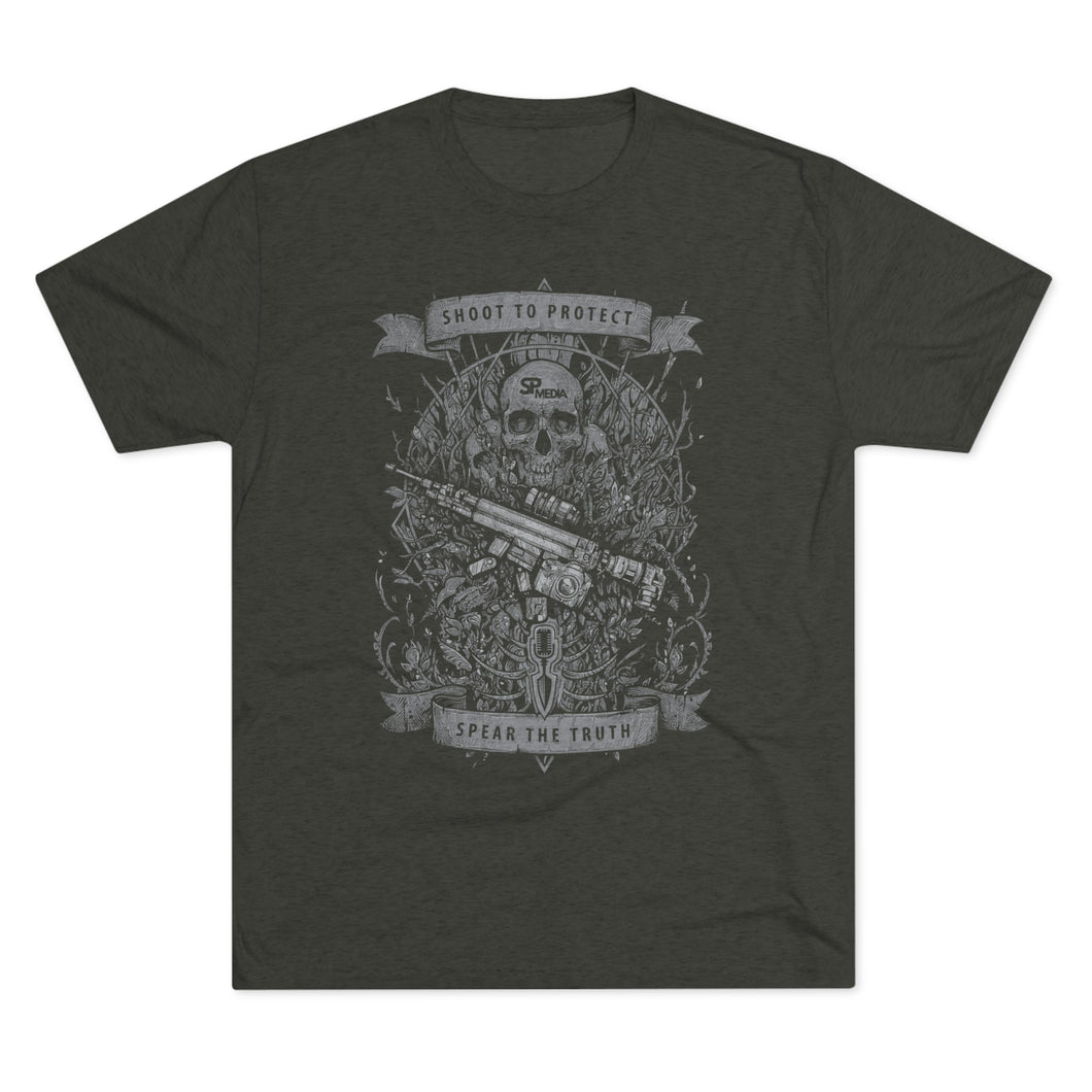 SP MEDIA x SPEAR TALK Shoot to Protect Unisex Tri-Blend Crew Tee