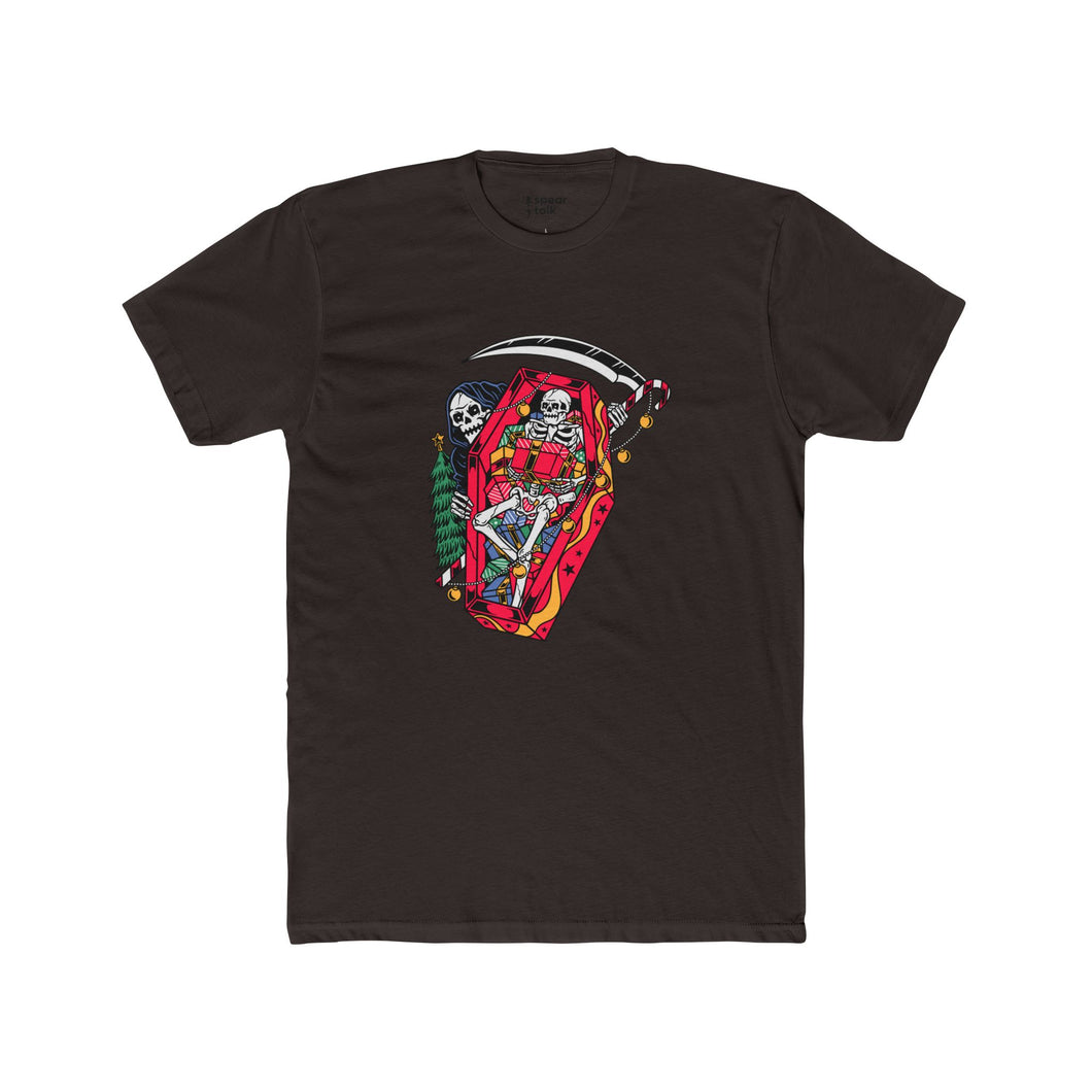 Reaper Skeleton Christmas Unisex Cotton Crew Tee