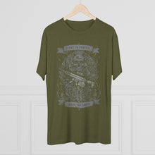 Load image into Gallery viewer, SP MEDIA x SPEAR TALK Shoot to Protect Unisex Tri-Blend Crew Tee
