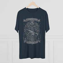 Load image into Gallery viewer, SP MEDIA x SPEAR TALK Shoot to Protect Unisex Tri-Blend Crew Tee
