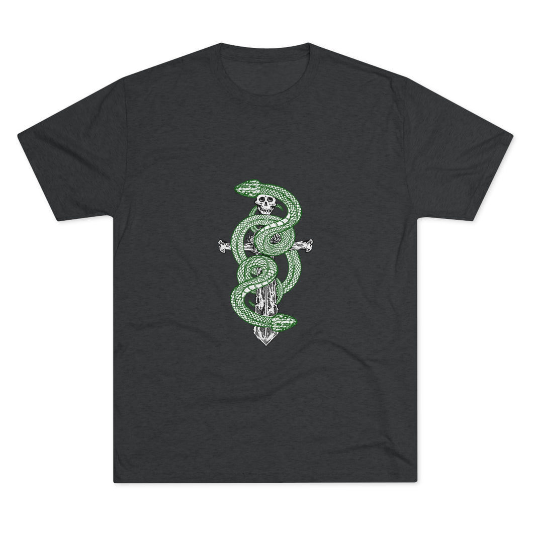 Snake On Sword Unisex Tri-Blend Crew Tee